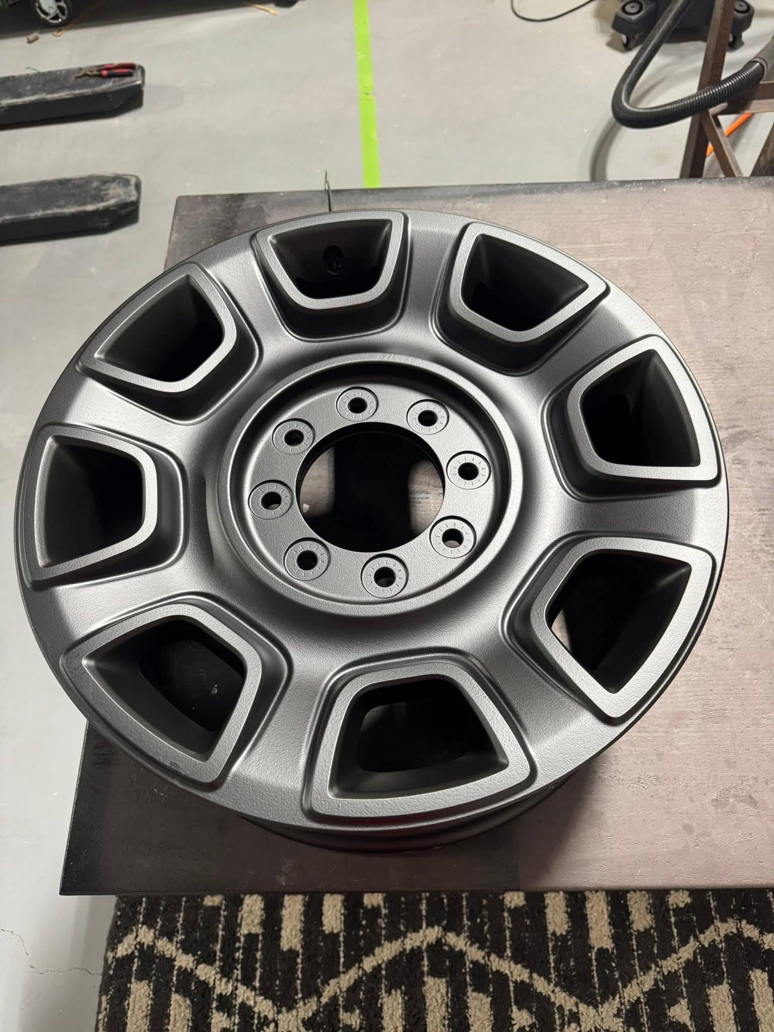 Wheel powder coated gunmetal grey